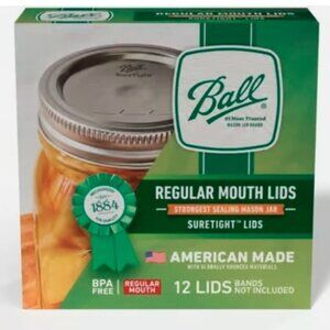 NEW Ball Canning Lids - 1 Box Of 12 Brand New Sealed Regular Mouth